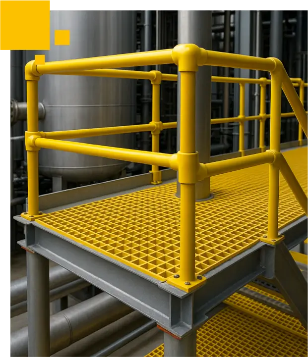 Industrial Fibre Reinforced Plastic handrail system