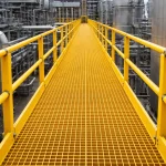 industrial walkway system above equipment and pipes