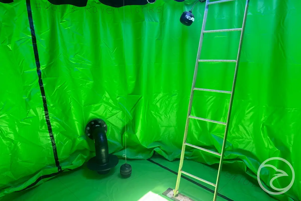 Fiberglass reinforced liner in industrial chemical tank